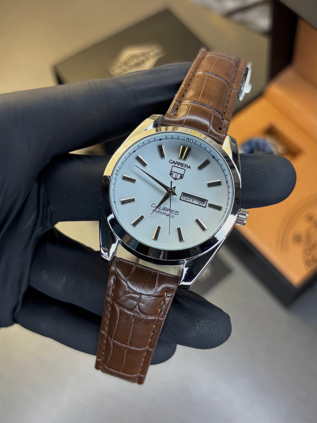 Tag Heuer Calibre 5 Leather Strap Watch