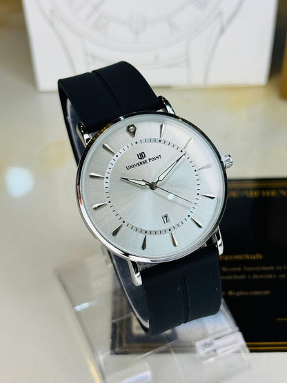 Black Silver White Slim Balloon Universe Point Watch