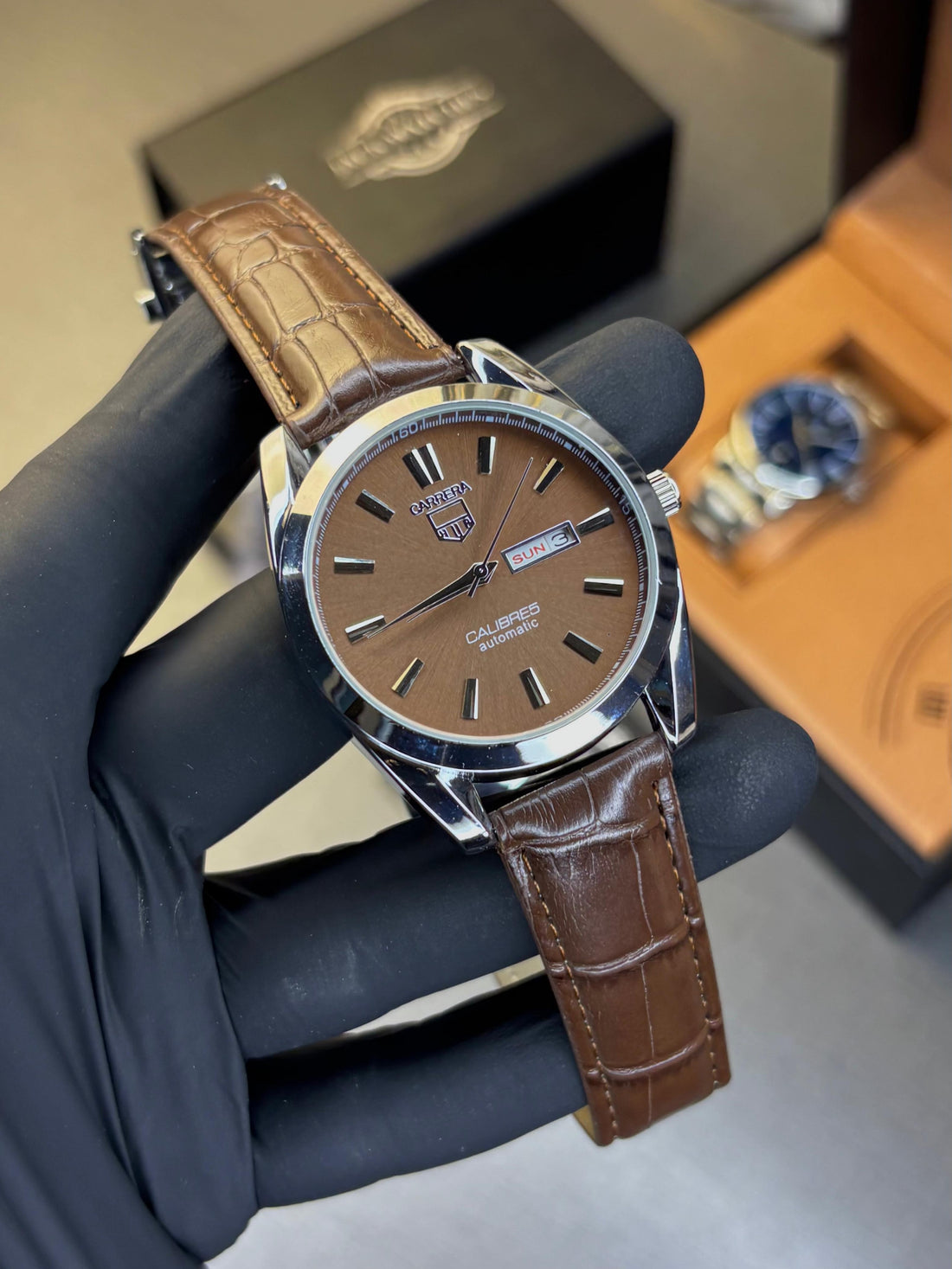 Tag Heuer Calibre 5 Leather Strap Watch