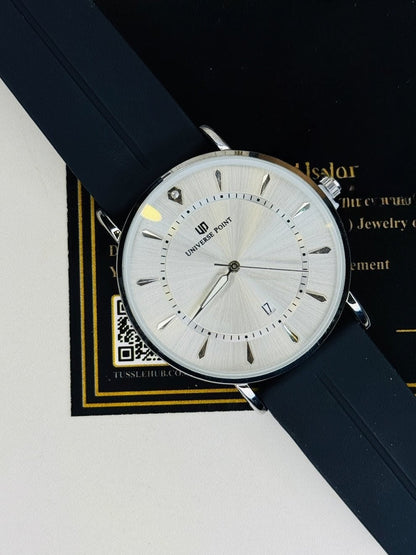 Black Silver White Slim Balloon Universe Point Watch