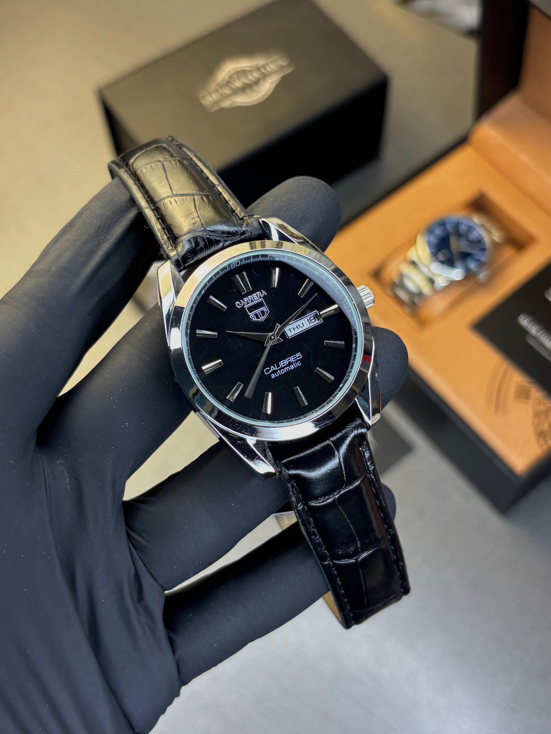 Tag Heuer Calibre 5 Leather Strap Watch