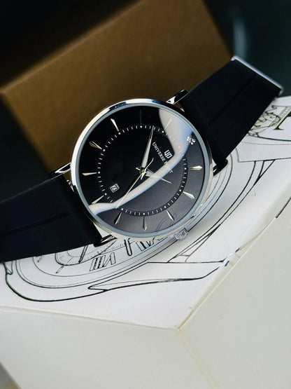 Black Silver Slim Balloon Universe Point Watch