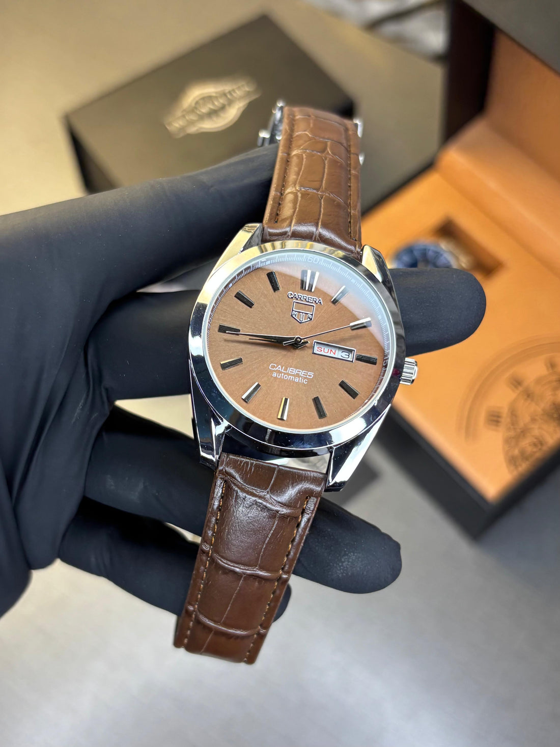 Tag Heuer Calibre 5 Leather Strap Watch