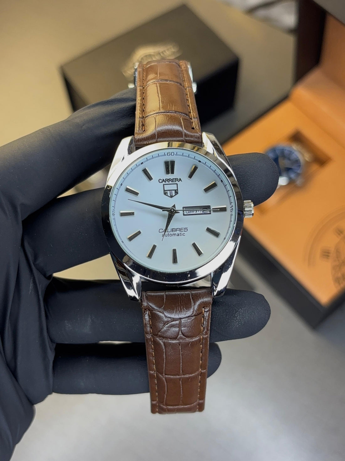 Tag Heuer Calibre 5 Leather Strap Watch