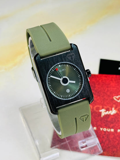 Tomi Army Green Tank Magnetic Strap Watch