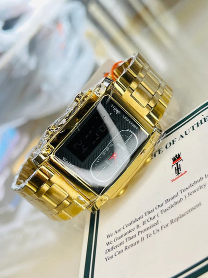 Skmei 3 Time Gold Watch