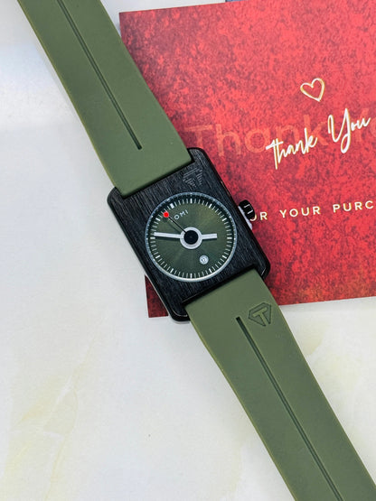 Tomi Army Green Tank Magnetic Strap Watch